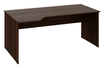 EZL 18 - 184 stůl kancelářský, rohový, levý, dřevěná podnož, deska 18 mm, široký 1800 mm, ořech královský